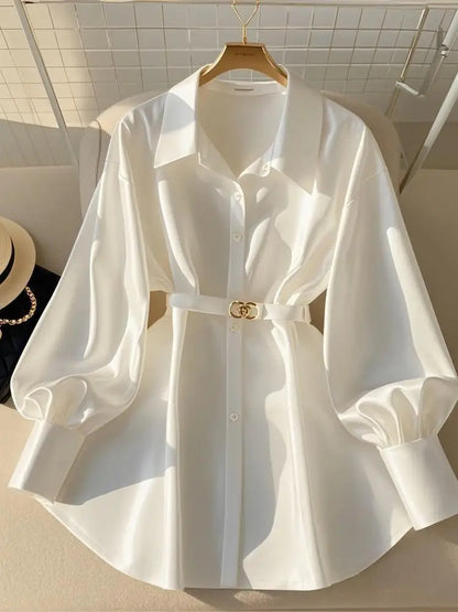 Women's Clothing Early Autumn White Blouses New French High-end Shirts Luxury Design White Shirts Tops Light Mature Style