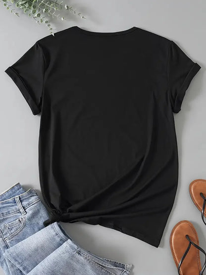 Women T Shirts Cartoon Printed Funny Couple Sweet Short Sleeve O Neck Loose Y2k Harajuku Tops Female Casual Tshirt Streetwear