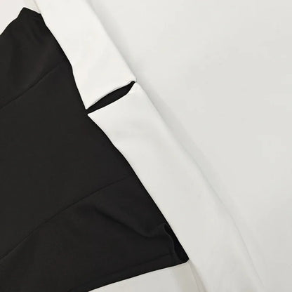 Women's Clothing 2025 Autumn New Arrival Contrast Color Design Sexy Tube Top Slim Fit Ruffle Dress Vestidos De Mujer