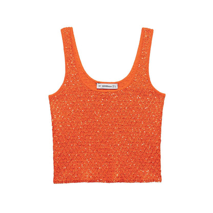 Women's Clothing 2025 New Style European And American Fashion Simple Pearl Decoration Knitted Top Knitted Vest