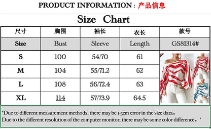 Women's Clothing 2024 Spring Summer New Style Temperament Off Shoulder One Neck Fashionable Printed Loose Women's Shirt