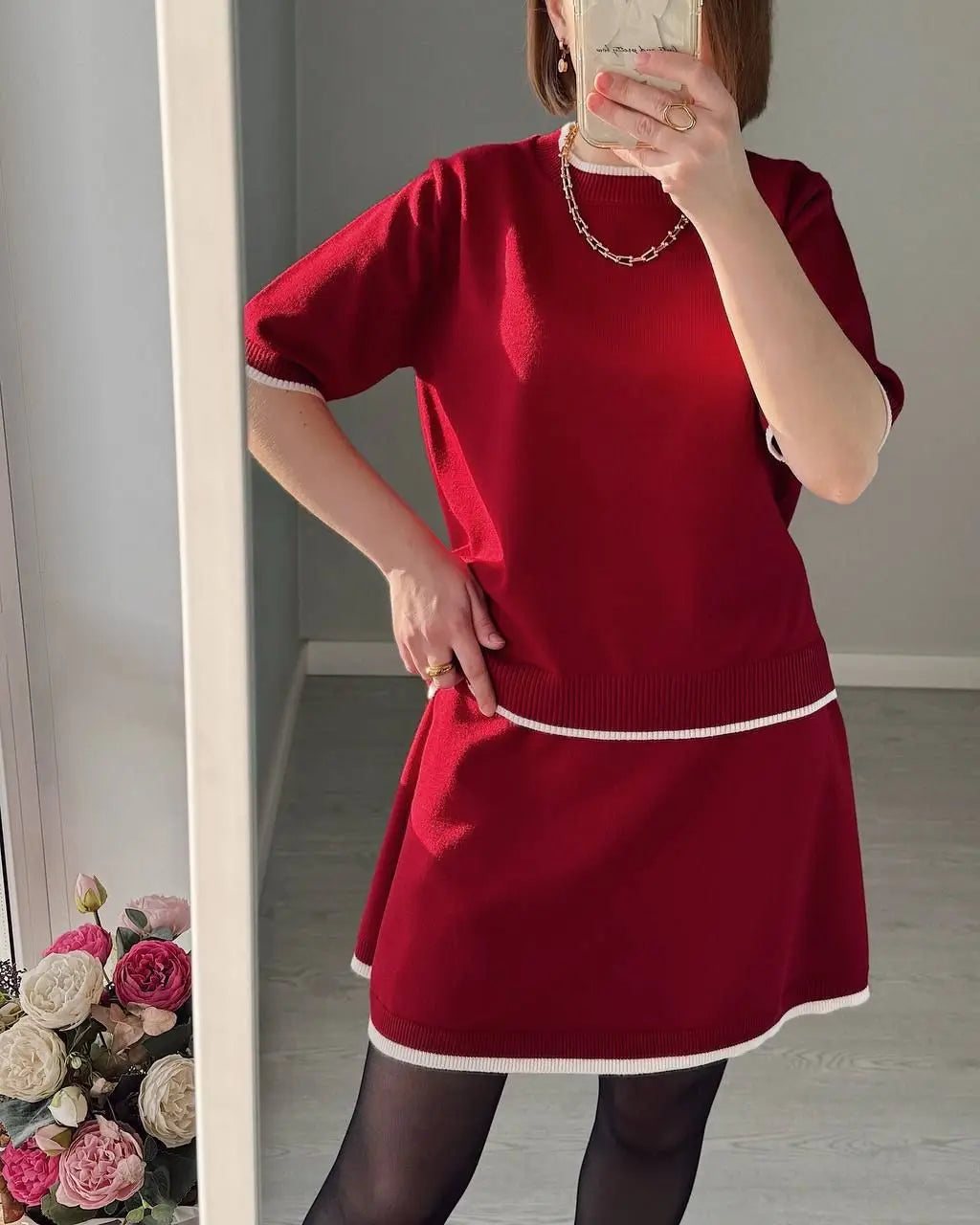 2025 New Women's Clothing Sets - Elegant Blouses Short Skirts and Knitted Tops