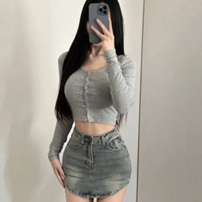 The Essential Cropped Long-Sleeve Top