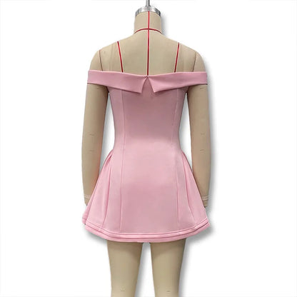 Women's Clothing 2025 Autumn New Arrival Contrast Color Design Sexy Tube Top Slim Fit Ruffle Dress Vestidos De Mujer