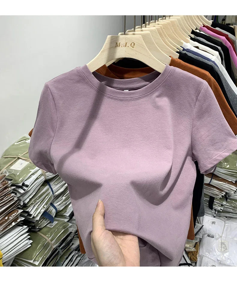 Women’s Casual Short Sleeve Tee Cotton Blend Top