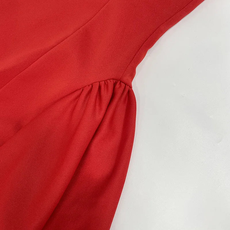 Women's Clothing 2025 Autumn New Arrival Contrast Color Design Sexy Tube Top Slim Fit Ruffle Dress Vestidos De Mujer