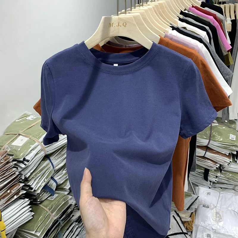 Women’s Casual Short Sleeve Tee Cotton Blend Top