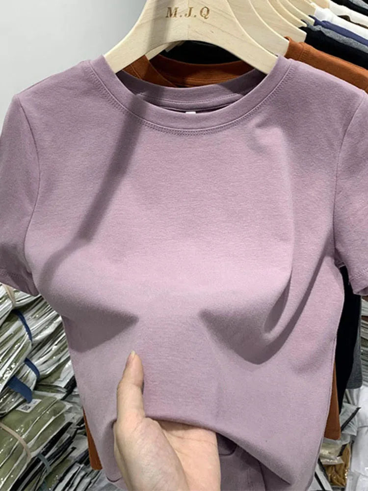 Women’s Casual Short Sleeve Tee Cotton Blend Top