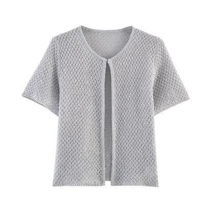 Women's Clothing 2025 New Style European And American Fashion Simple Pearl Decoration Knitted Top Knitted Vest