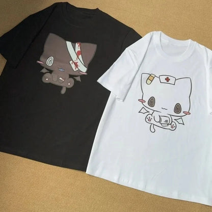 Unisex Cartoon Graphic Tee Shirt Casual Y2K Style