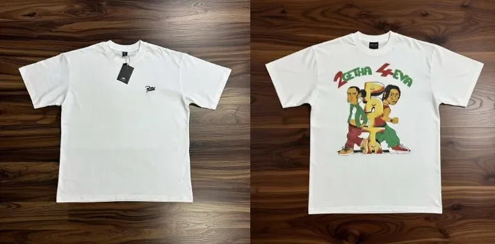 New Arrival Patta Tshirt American Street Style with Palm Tree Star Print Man Short Sleeve Tops