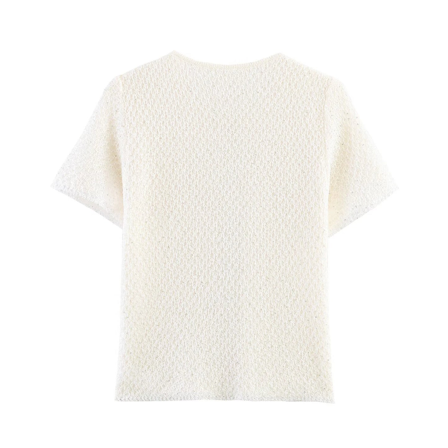 Women's Clothing 2025 New Style European And American Fashion Simple Pearl Decoration Knitted Top Knitted Vest