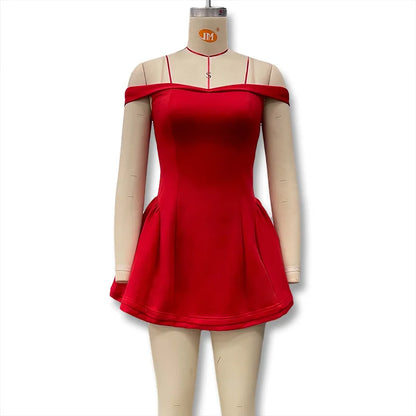 Women's Clothing 2025 Autumn New Arrival Contrast Color Design Sexy Tube Top Slim Fit Ruffle Dress Vestidos De Mujer