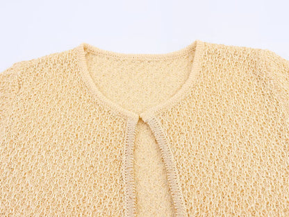 Women's Clothing 2025 New Style European And American Fashion Simple Pearl Decoration Knitted Top Knitted Vest