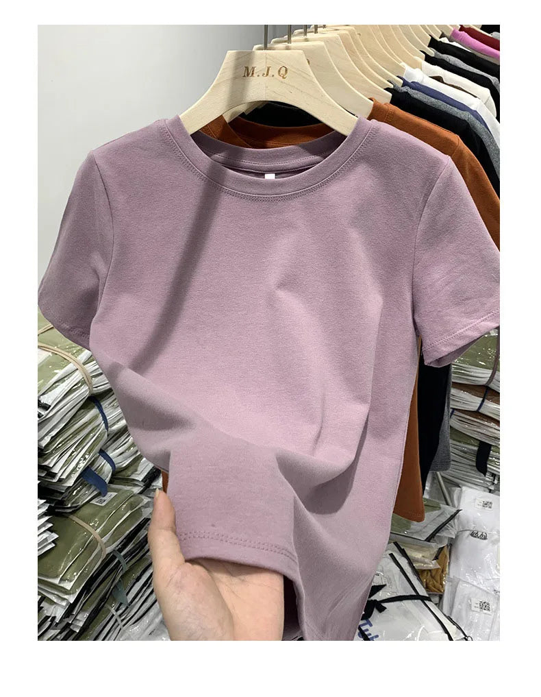 Women’s Casual Short Sleeve Tee Cotton Blend Top