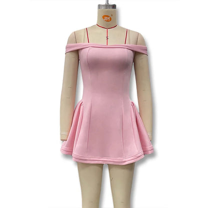 Women's Clothing 2025 Autumn New Arrival Contrast Color Design Sexy Tube Top Slim Fit Ruffle Dress Vestidos De Mujer