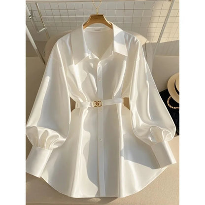 Women's Clothing Early Autumn White Blouses New French High-end Shirts Luxury Design White Shirts Tops Light Mature Style
