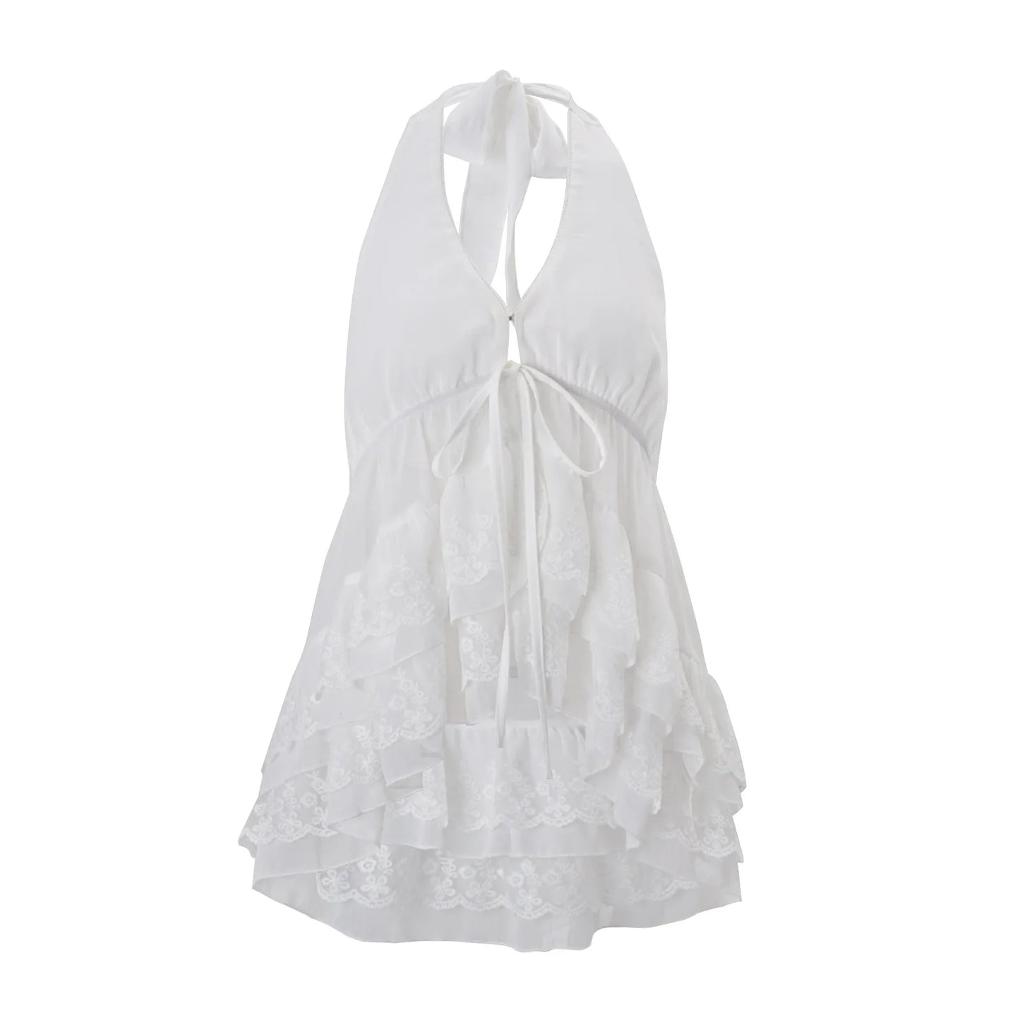 Clothing 2026 Spring New Style French Gentle Small Fresh Chiffon Hook Pattern Irregular Halter Neck Vest Top