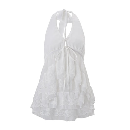 Clothing 2026 Spring New Style French Gentle Small Fresh Chiffon Hook Pattern Irregular Halter Neck Vest Top