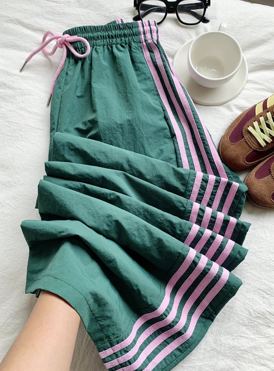 Women's clothing elegant, casual, fashionable, outdoor sports slimming, versatile, elastic waist pants