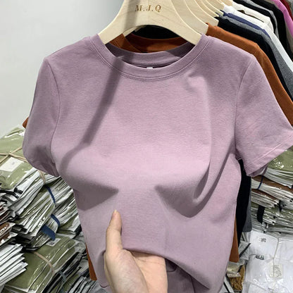 Women’s Casual Short Sleeve Tee Cotton Blend Top