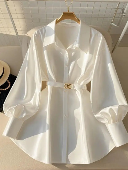Women's Clothing Early Autumn White Blouses New French High-end Shirts Luxury Design White Shirts Tops Light Mature Style