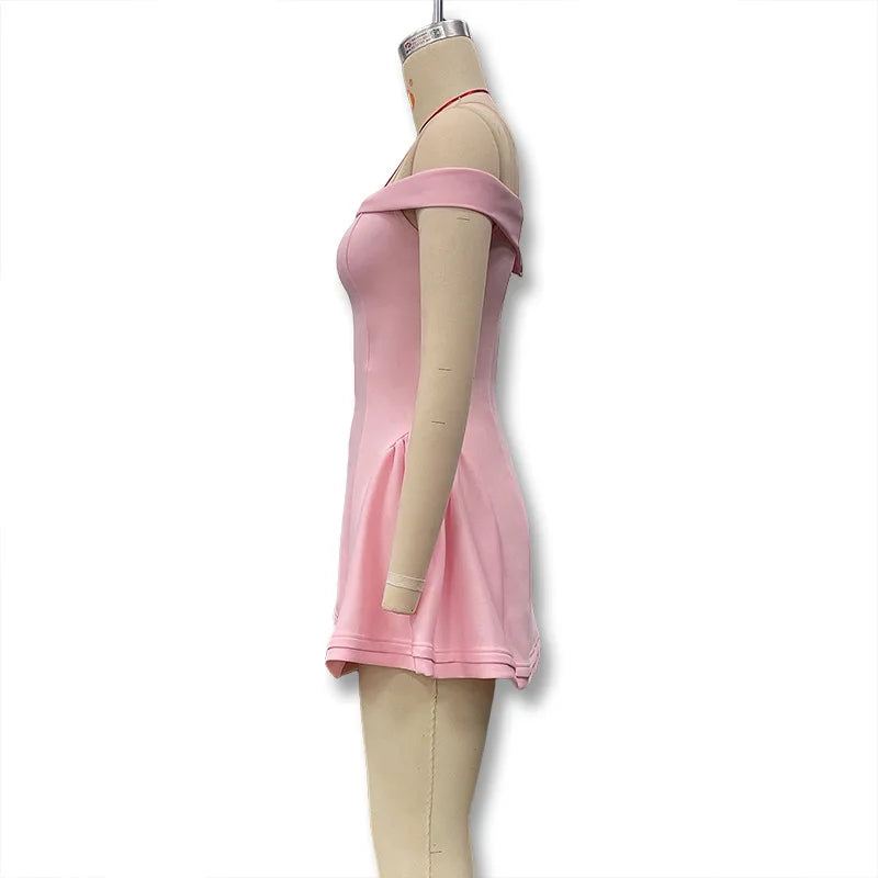 Women's Clothing 2025 Autumn New Arrival Contrast Color Design Sexy Tube Top Slim Fit Ruffle Dress Vestidos De Mujer