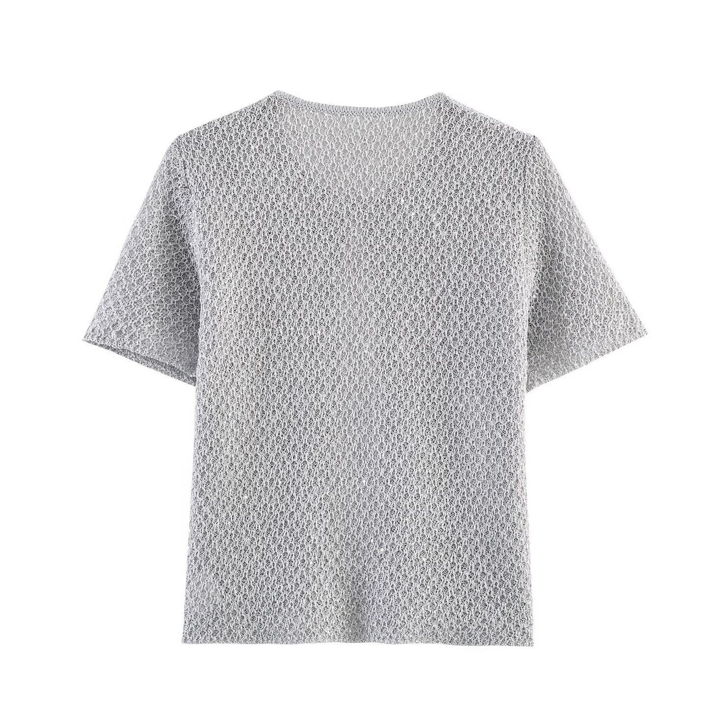 Women's Clothing 2025 New Style European And American Fashion Simple Pearl Decoration Knitted Top Knitted Vest