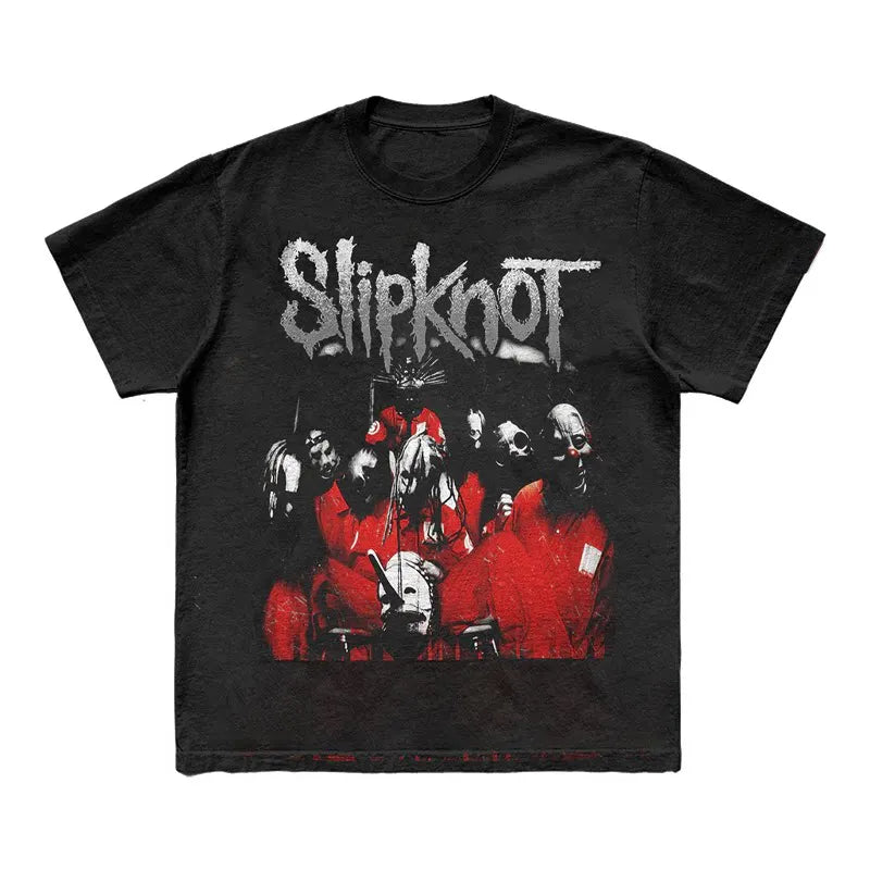 Gothic Band Graphic T-Shirt 100% Cotton Streetwear Top